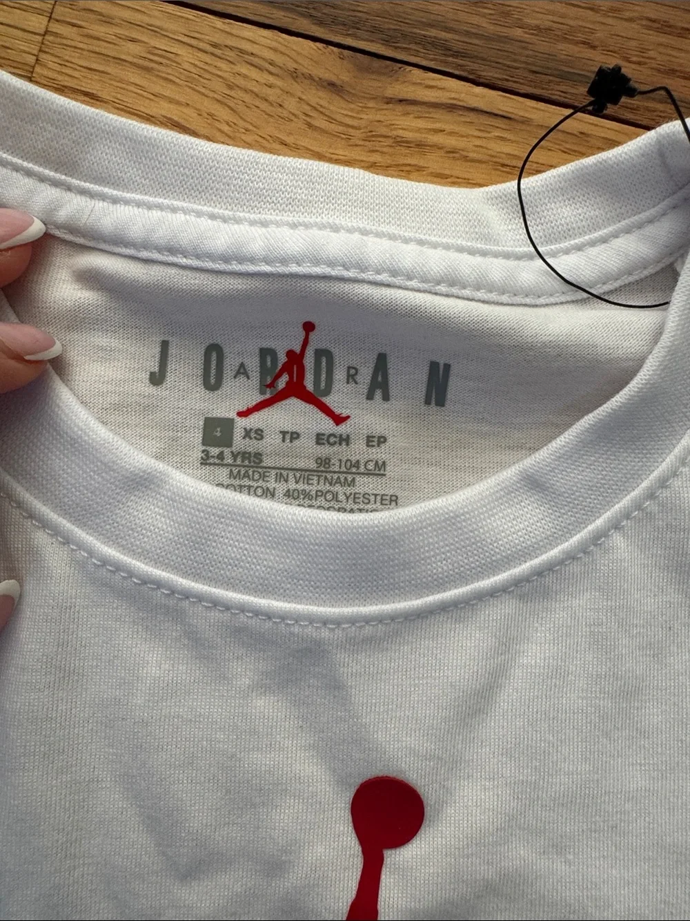 Jordan Kids 2-Piece Set White and Red with Black Accents